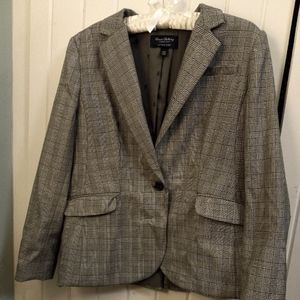 Lands' End blazer size 12 petite in black and white plaid